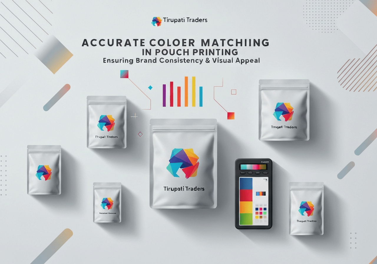 Achieve brand consistency with precise color matching in pouch printing. Learn how to enhance visual appeal. Partner with Tirupati Traders today!