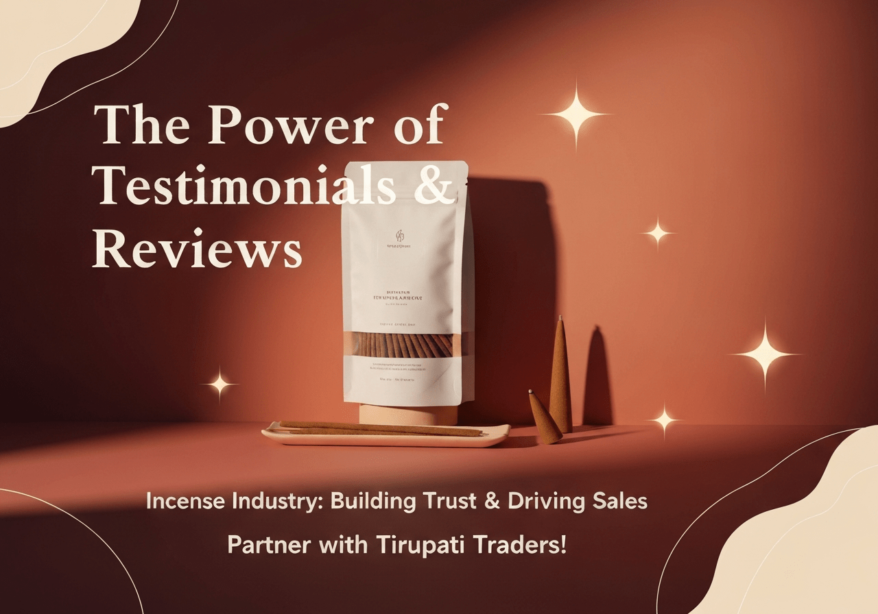 Boost trust and sales with quality incense packaging. Discover how reviews and testimonials enhance brand value. Partner with Tirupati Traders!