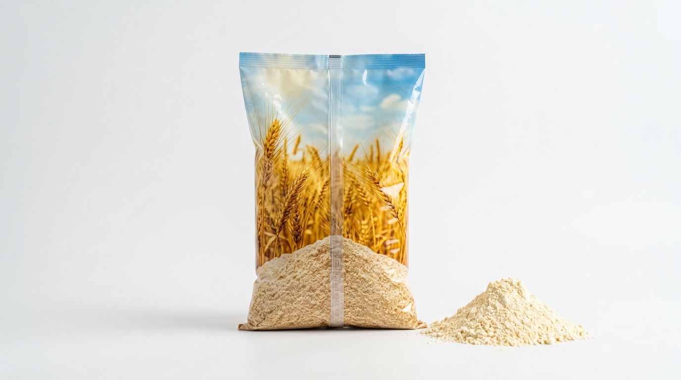 Heavy-duty center seal pouch for bulk atta and flour