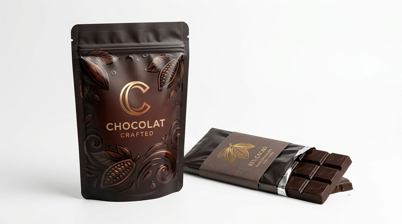 Custom printed multi-layer packaging for premium chocolate and confectionery
