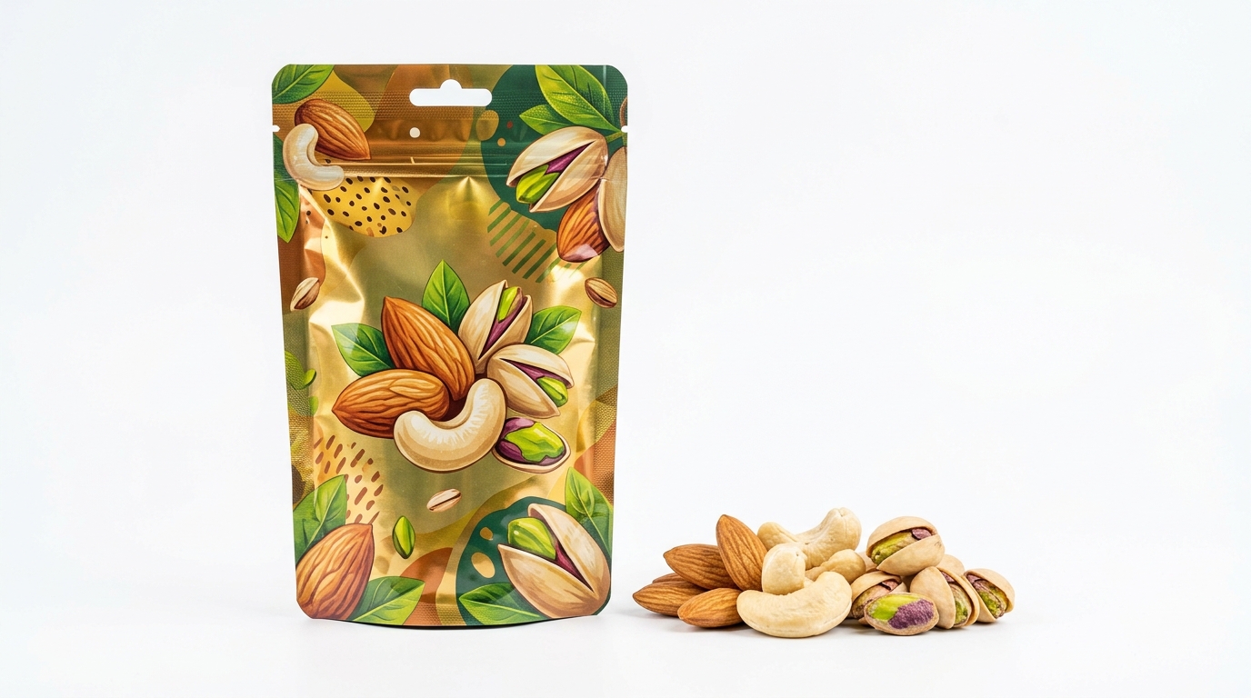 High-barrier custom printed pouch for premium dry fruits