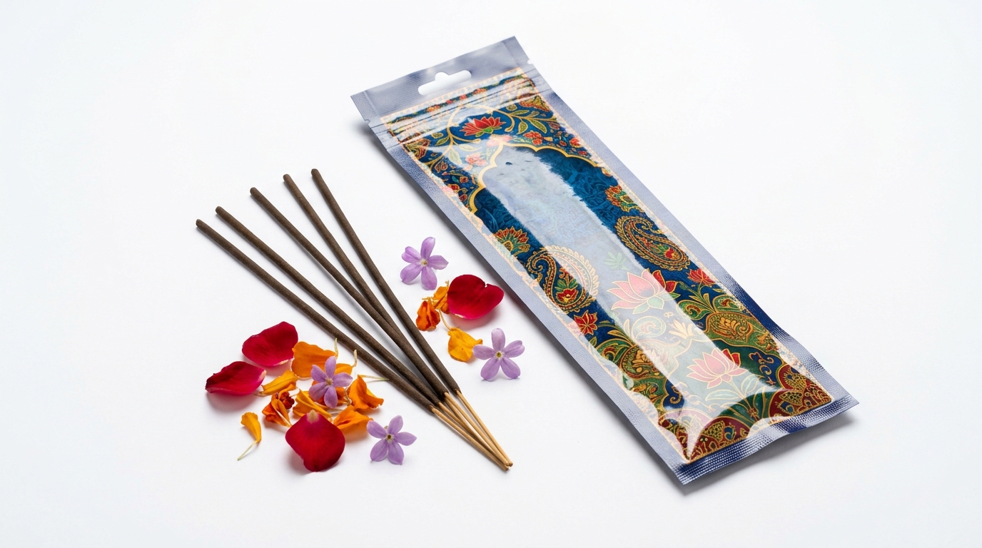 Aroma retention multi-layer barrier film pouch for incense sticks