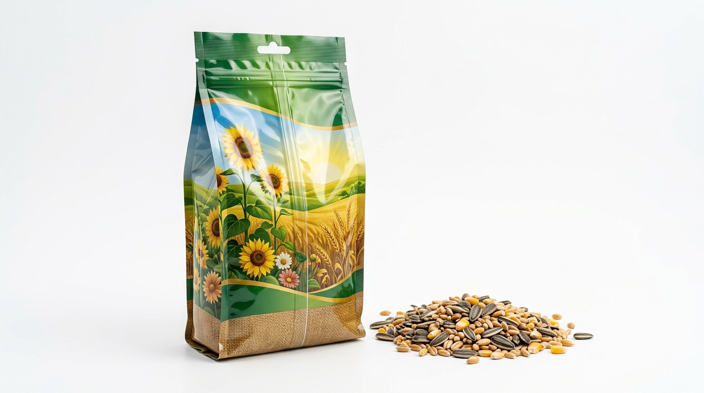 High-barrier custom printed pouch for agricultural seeds