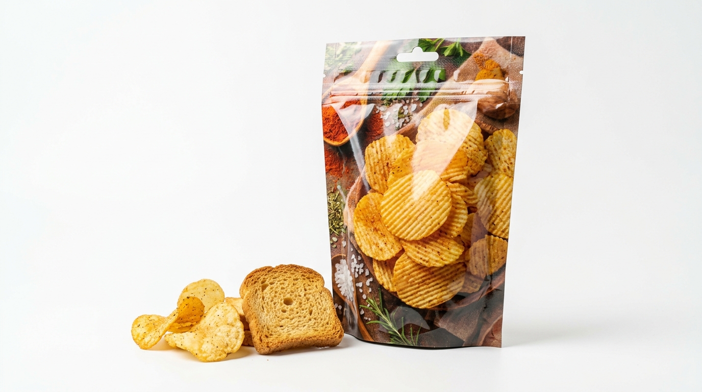 Moisture and oxygen barrier pouch for snacks and bakery