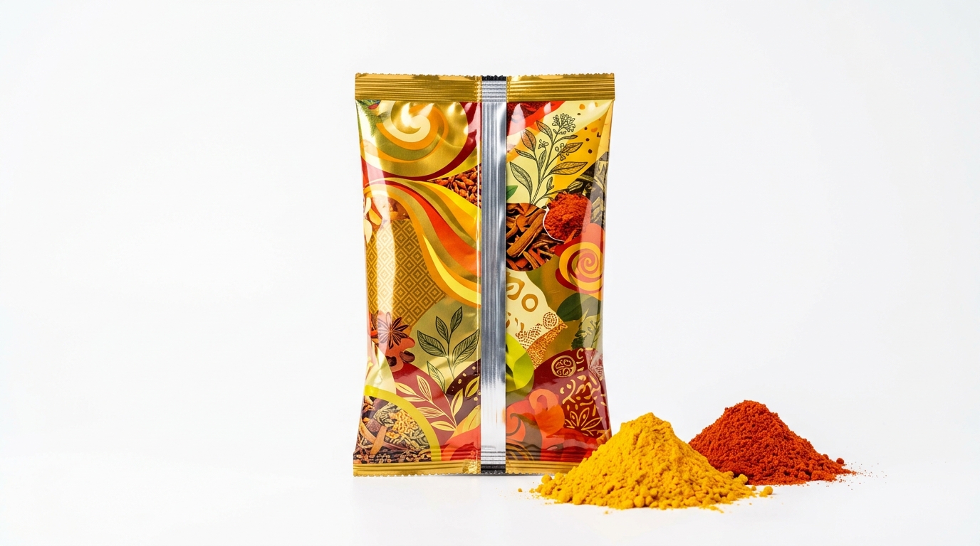 High-barrier custom printed pouch for spices and masala