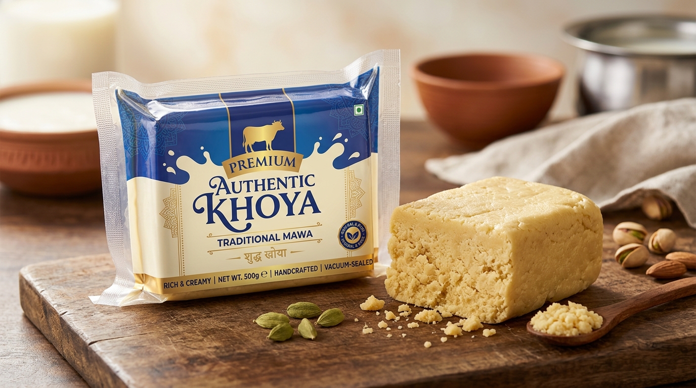 Airtight multi-layer barrier vacuum packaging pouch for frozen khoya and mawa