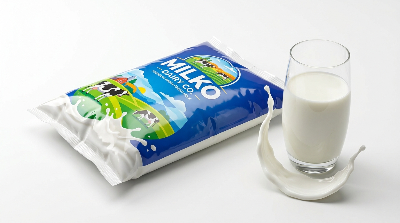 Heavy-duty LDPE co-extruded packaging pouch for liquid milk